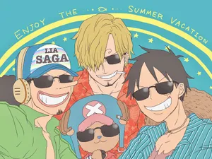 Sanji And His Friends Together To Celebrate Wallpaper