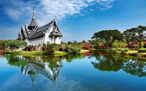 Sanphet Prasat Palace Reflection Wallpaper