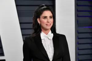 Sarah Silverman Posing In A Photoshoot Wallpaper