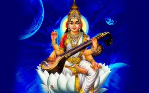 Saraswati Outer Space Wallpaper