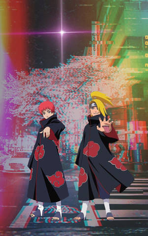 Sasori With Deidara Tokyo Glitching Wallpaper