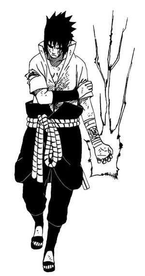 Sasuke Manga Black Sketch White Canvas Wallpaper
