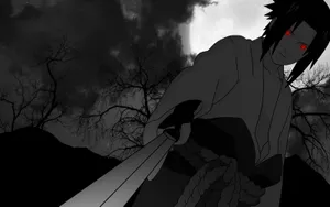 Sasuke Pfp Black And White Wallpaper