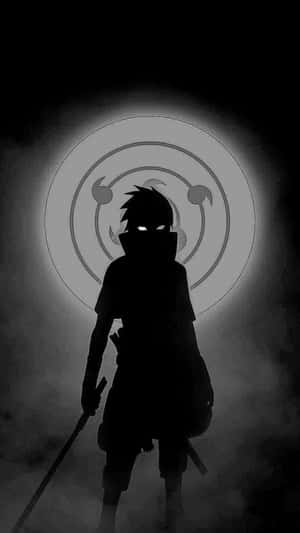 Sasuke Silhouette Against Moon Wallpaper