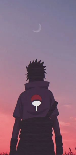 Sasuke Silhouette Moonlit Sky Wallpaper