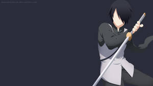 Sasuke Uchiha 4k Vector Art With Sword Wallpaper