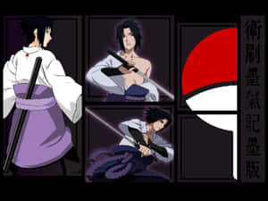 Sasuke Uchiha, In His Iconic Blue And White Garb Wallpaper