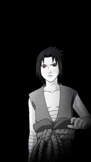 Sasuke Uchiha Monochrome Portrait Wallpaper