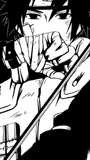 Sasuke_ Uchiha_ Monochrome_ Portrait Wallpaper