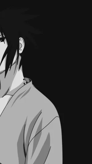 Sasuke Uchiha Profile Art B W Wallpaper