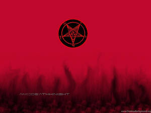 Satanic Logo In Red Background Wallpaper