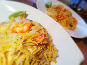 Savory Hokkien Mee From Singapore Wallpaper