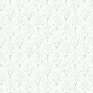 Scallops Pattern Gray And White Wallpaper