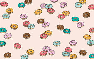 Scattered Glazed Donuts Wallpaper