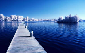 Scenic Winter Dock Wallpaper