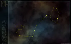 Scorpio Yellow Constellation Wallpaper