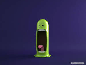 Screaming Green Man Funny Cartoon Wallpaper