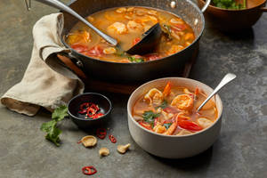 Seafood Rich Tom Yum Soup Wallpaper