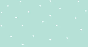 Seamless Heart Pattern Pastel Green Aesthetic Desktop Wallpaper