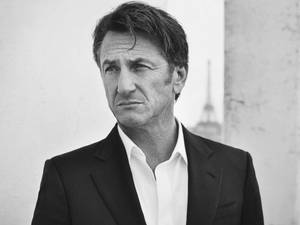 Sean Penn American Actor Black And White Wallpaper