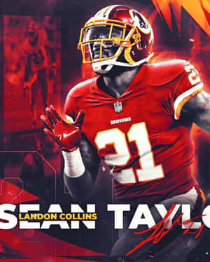 Sean Taylor Red Graphic Art Redskins Wallpaper