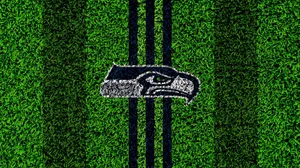 Seattle Seahawks Logo Green Grass Background Wallpaper
