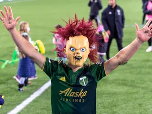 Sebastian Blanco Wearing A Chucky Mask Wallpaper