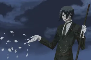 Sebastian Michaelis Striking A Pose With A Sinister Grin Wallpaper