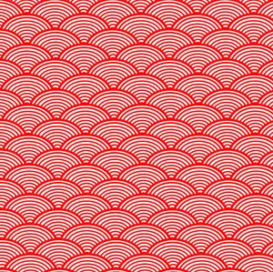 Semi-circle Red And White Pattern Wallpaper
