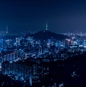 Seoul Lit Up In The Night Sky Wallpaper