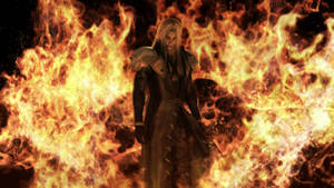 Sephiroth In Blazing Fire Wallpaper
