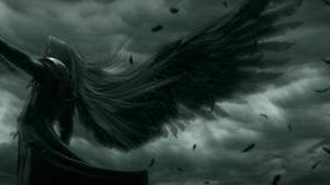 Sephiroth Sideview Of Black Wings Wallpaper