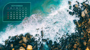 September 2021 Rocky Shore Calendar Wallpaper