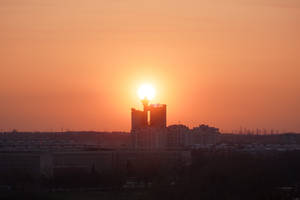 Serbia Sunset Orange Sky Wallpaper