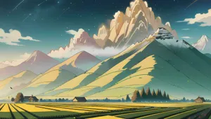 Serene_ Anime_ Landscape_with_ Mountains Wallpaper