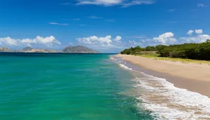 Serene Beach In St Kitts And Nevis Wallpaper