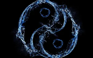 Serene Water Splash Yin Yang Emblem In 4k Wallpaper