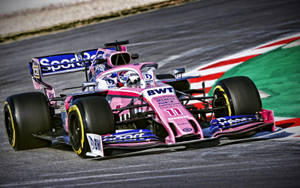 Sergio Perez Pink Car Wallpaper