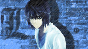 Serious L Lawliet Logo Wallpaper