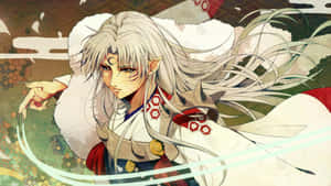 Sesshomaru, The Powerful Demon Lord, In A Battle Stance Wallpaper