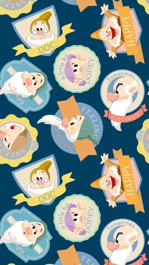 Seven Dwarfs Stickers Wallpaper