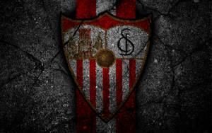 Sevilla Fc With Vertical Stripes Logo Wallpaper