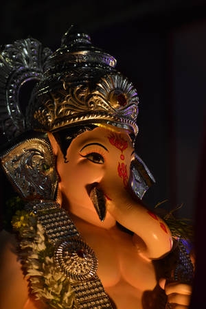 Shadowed Ganesh Mobile Wallpaper