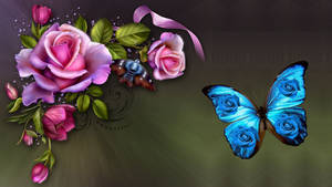 Sharp Blue Butterfly Wallpaper