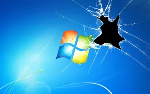 Shattered Glass From A Broken Computer Screen Wallpaper