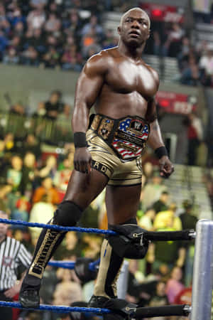 Shelton Benjamin Displaying United States Championship Belt Wallpaper