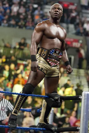 Shelton Benjamin Displaying United States Championship Belt Wallpaper