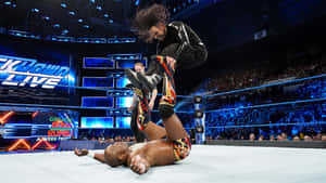 Shelton Benjamin In Action Against Jeff Hardy In Wwe Smackdown Wallpaper
