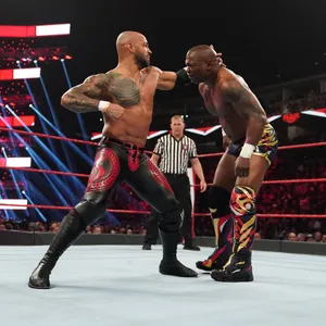 Shelton Benjamin Wwe Raw Ricochet Punch Wallpaper