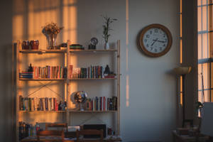 Shelves In The Morning Wallpaper